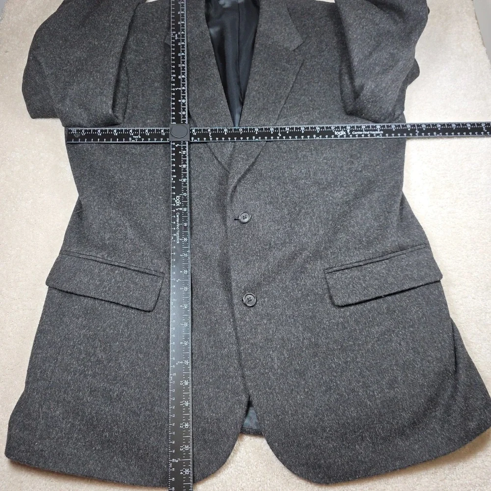 S&K Famous Brands Tailors Row Luxe Blazer Mens 42R Gray Pure Camel Hair 2-Button